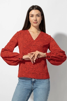 Блузка 659 красный + горох VIZAVI TEKSTIL