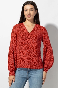 Блузка 659 красный + горох VIZAVI TEKSTIL