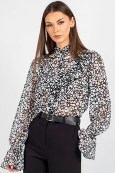 Блузка 744 черно-белый VIZAVI TEKSTIL