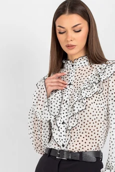 Блузка 744-1 черно-белый горох VIZAVI TEKSTIL