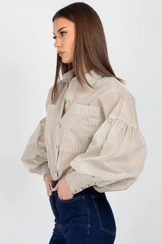 Рубашка 745 бежевая полоска VIZAVI TEKSTIL