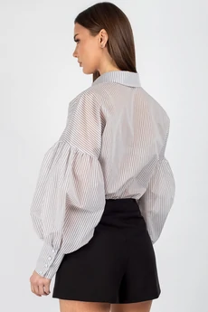 Рубашка 745 серо‑голубая полоска VIZAVI TEKSTIL