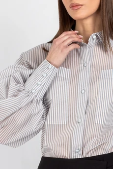 Рубашка 745 серо‑голубая полоска VIZAVI TEKSTIL