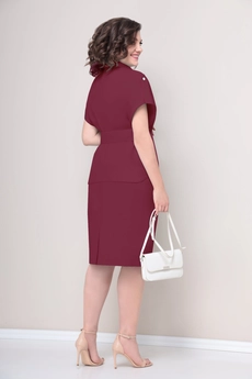 Костюм с юбкой 1237 вишня VOLNA