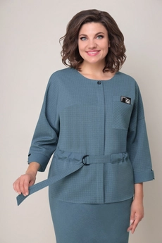 Костюм с юбкой 1249 серо-голубой VOLNA