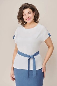 Костюм с юбкой 1283 голубой VOLNA