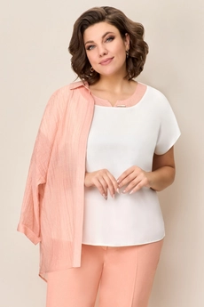 Костюм брючный 1345 персик VOLNA