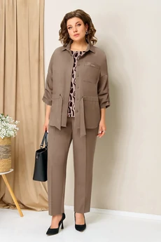 Костюм брючный 1398 кофейно-бежевый-1 VOLNA