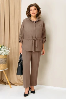 Костюм брючный 1398 кофейно-бежевый-1 VOLNA