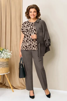 Костюм брючный 1398 светлый шоколад VOLNA