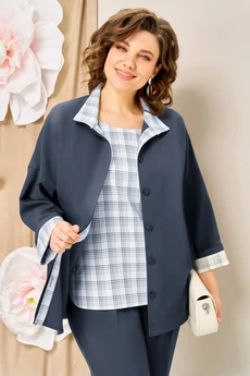 Костюм брючный 1427 синий графит VOLNA