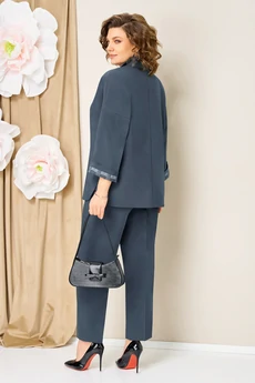 Костюм брючный 1427 серо-голубой графит VOLNA