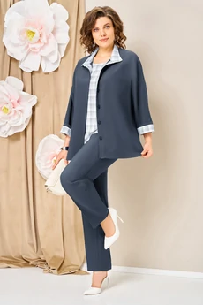 Костюм брючный 1427 синий графит VOLNA