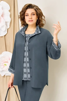 Костюм брючный 1427 темно-голубой VOLNA