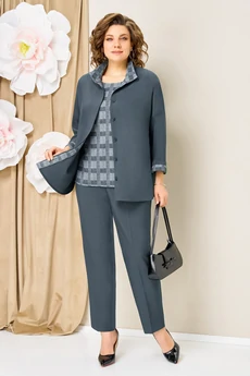 Костюм брючный 1427 темно-голубой VOLNA