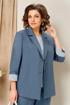 Костюм брючный 1435 голубой джинсовый VOLNA