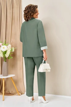 Костюм брючный 1435 мятно-оливковый VOLNA