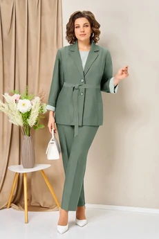 Костюм брючный 1435 мятно-оливковый VOLNA