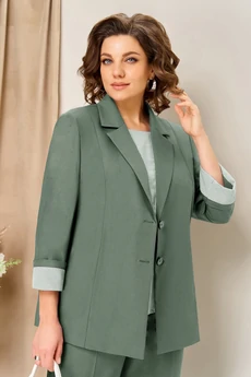 Костюм брючный 1435 мятно-оливковый VOLNA