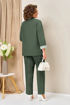 Костюм брючный 1435 темная олива VOLNA