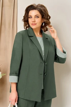 Костюм брючный 1435 темная олива VOLNA