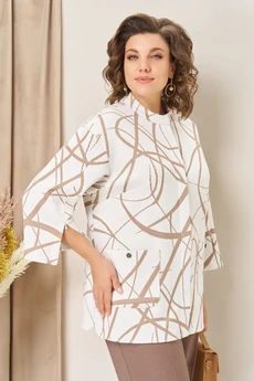 Костюм брючный 1439 молочно-бежевый VOLNA