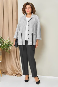 Костюм брючный 1441 серо-графитовый VOLNA