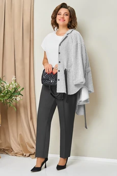 Костюм брючный 1441 серо-графитовый VOLNA