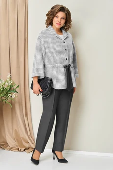 Костюм брючный 1441 серо-графитовый VOLNA