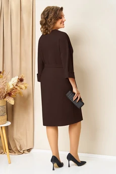 Платье 1443 шоколадно-коричневый VOLNA