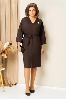 Платье 1443 шоколадно-коричневый VOLNA