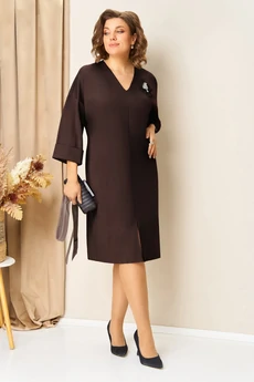 Платье 1443 шоколадно-коричневый VOLNA