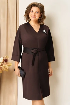 Платье 1443 шоколадно-коричневый VOLNA