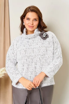 Костюм с юбкой 1447 бежево-белый VOLNA