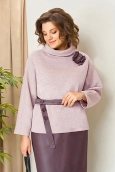 Костюм с юбкой 1447 светло-розовый+ежевика VOLNA