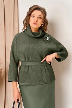 Костюм с юбкой 1447 хаки VOLNA