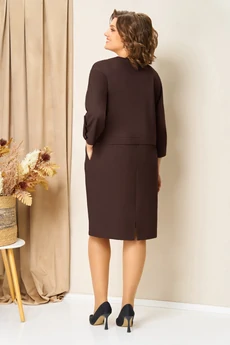 Платье 1449 шоколадно-коричневый VOLNA