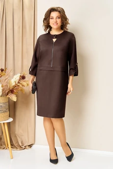 Платье 1449 шоколадно-коричневый VOLNA