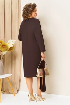 Платье 1454 коричневый VOLNA