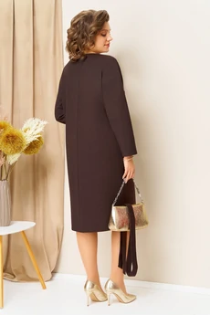 Платье 1454 шоколадно-коричневый VOLNA
