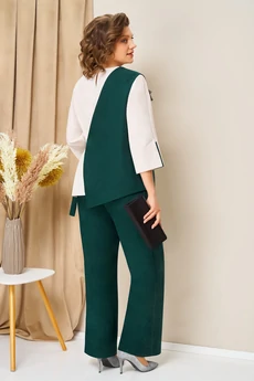 Костюм брючный 1455 бутылочно-зеленый VOLNA