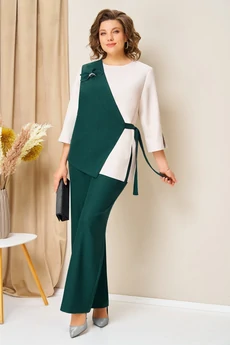Костюм брючный 1455 бутылочно-зеленый VOLNA
