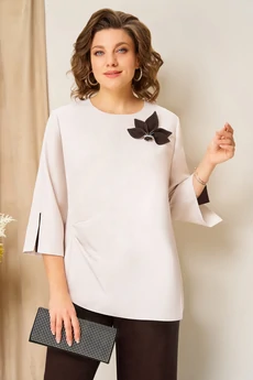 Костюм брючный 1455 шоколадно-коричневый VOLNA