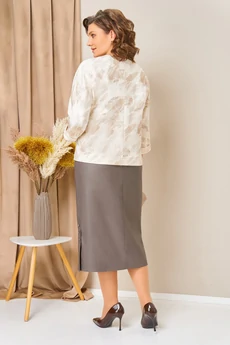 Костюм с юбкой 1456 молочно-бежевый VOLNA