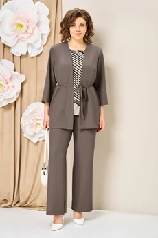 Костюм брючный 1458 бежевый капучино VOLNA