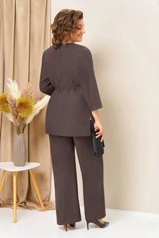 Костюм брючный 1458 кофейно-коричневый VOLNA