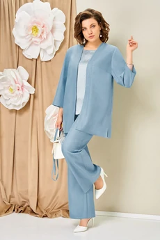 Костюм брючный 1458 небесно-голубой VOLNA