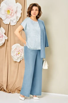 Костюм брючный 1458 небесно-голубой VOLNA