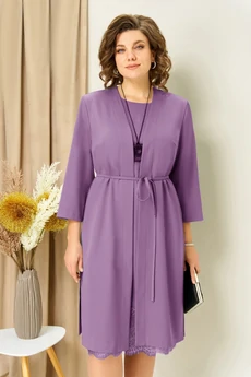Костюм с платьем 1459 лаванда VOLNA