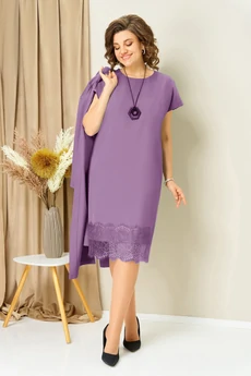 Костюм с платьем 1459 лаванда VOLNA